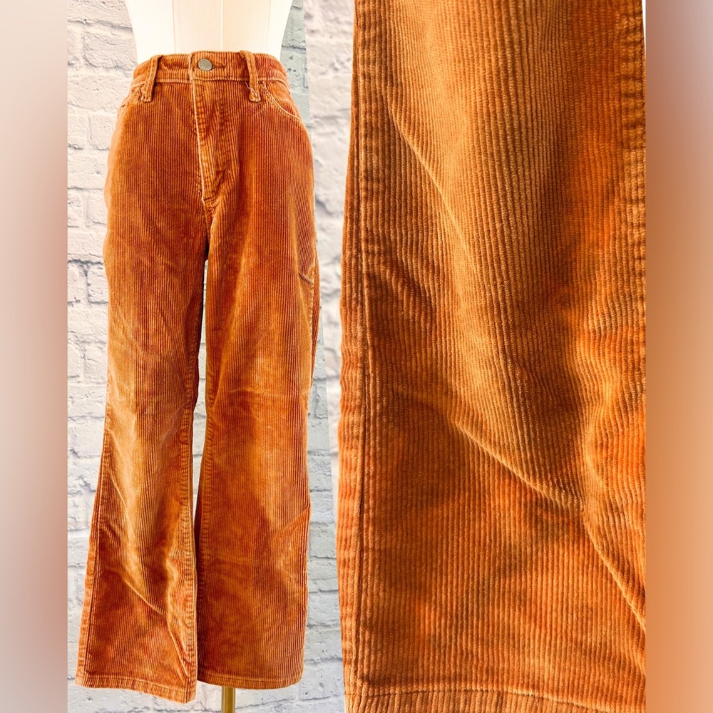 Universal Thread Bleached Corduroy Pants Rustic Orange Bootcut Wide Leg Flared